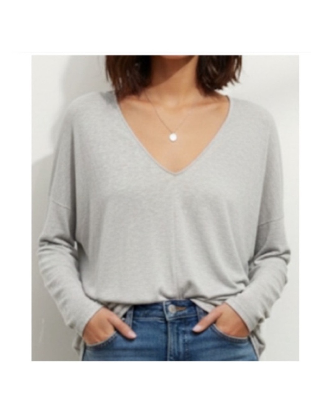 Wilfred Lighweight Wool Vneck Sweater Longsleeve Size Medium
